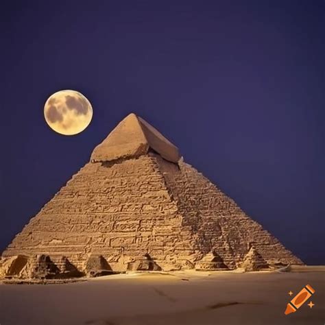 Underground egyptian pyramid with mysterious shining light surrounded ...