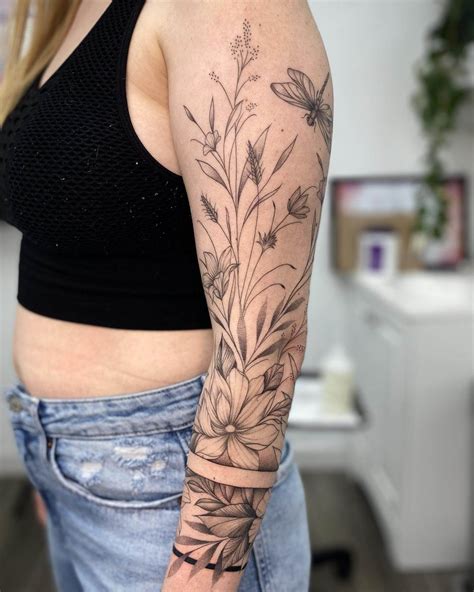 Floral Sleeve Tattoos For Guys