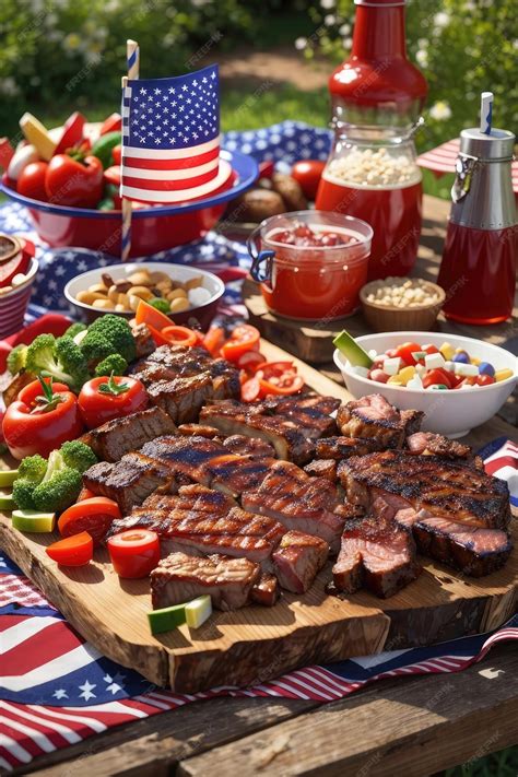 Premium AI Image | 4th of July Barbecue Bliss A Scrumptious Feast of ...