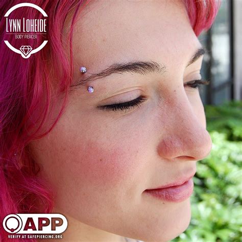 Healing eyebrow piercing by Lynn at Amato with industrial strength ...