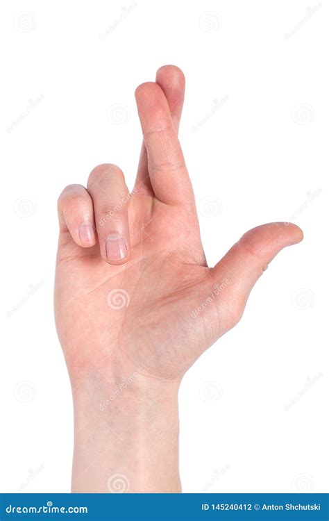 Finger Crossed Hand Sign, Good Luck Symbol Isolated On White. Crossed ...