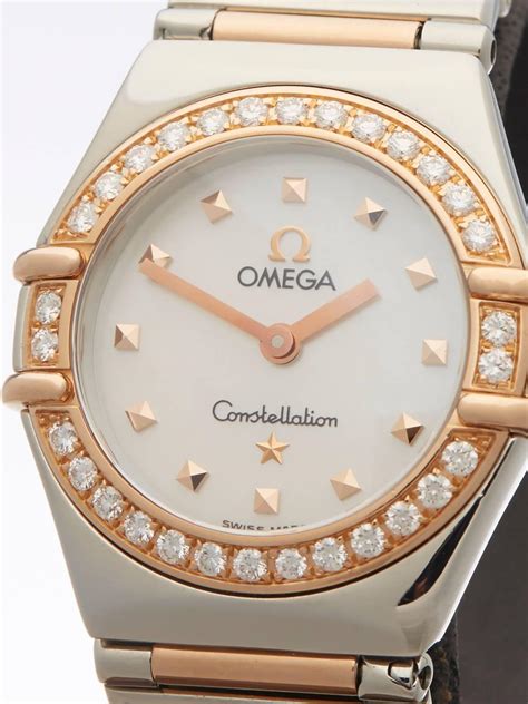 Omega Constellation diamond bezel ladies 13687100 watch at 1stDibs ...