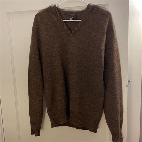 Vintage brown v-neck sweater. Fits like a men’s medium. - Depop