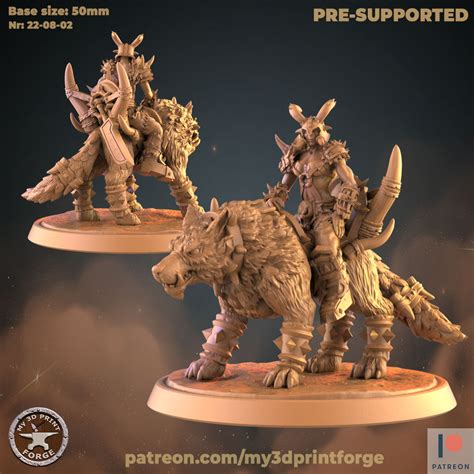 Female Mag'Har Orc Rider on Direwolf – RGB Dungeon