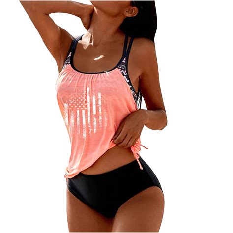 YanHoo Tankini Swimsuit for Women Two Piece Bikini Tummy Control ...