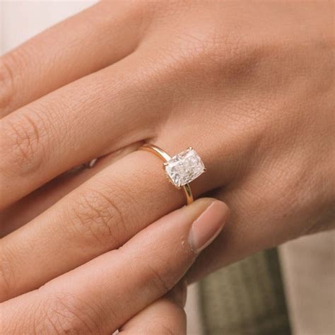 2CT Elongated Cushion Cut Engagement Ring Moissanite Hidden - Etsy