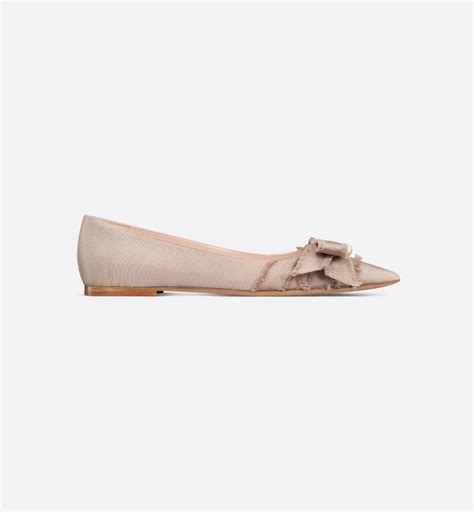 Adiorable Ballet Flat Nude Fringed Grosgrain | DIOR