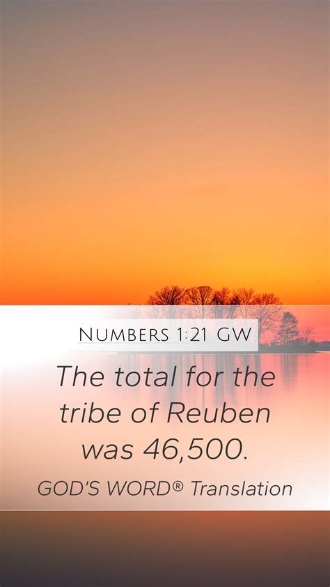 Numbers 1:21 GW Mobile Phone Wallpaper - The total for the tribe of ...