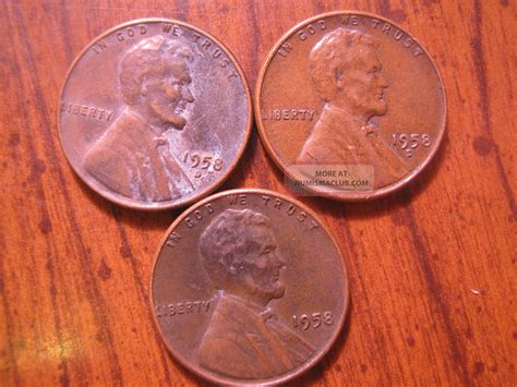 21 1958 P D Pennies Penny Wheat Lincoln Circulated Ungraded One Cent