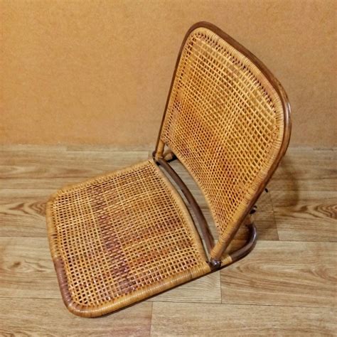 Rattan cane reclining floor chair folding beach chair picnic chair ...