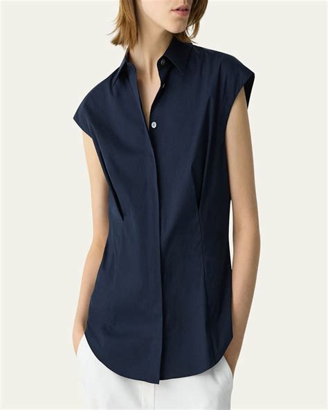 Theory Cap-Sleeve Cinch Shirt in 2025 | Tops designs, Cap sleeves, Shirts