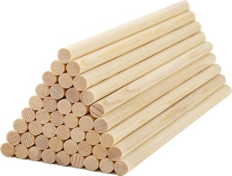 Amazon.com: KEJJNYER 30 PCS Wooden Dowel Rods, 1/2 x 12 Inch Small ...