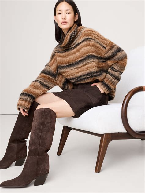 Italian Alpaca-Blend Funnel-Neck Sweater | Banana Republic
