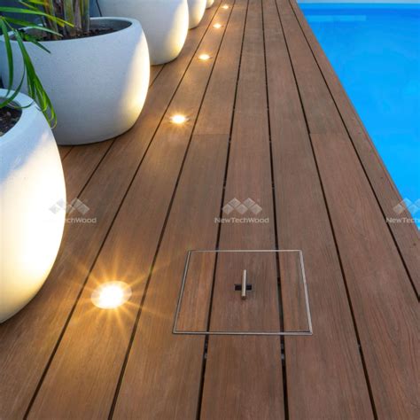 Wooden Deck With Lights
