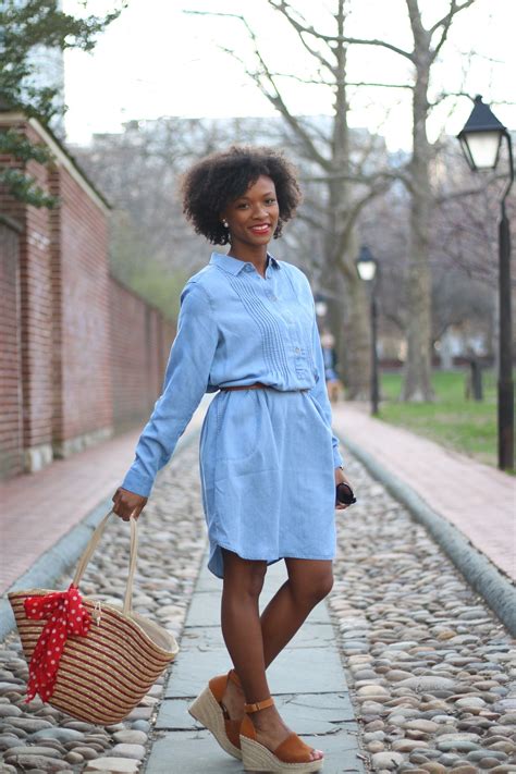 Classic Chambray Shirt Dress - Vida Fashionista