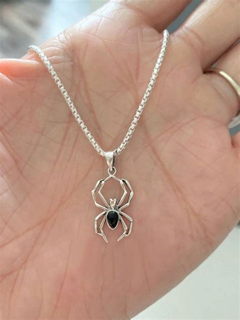 1pc Spider Charm Cubic Zirconia Necklace Pendant For Women Halloween ...