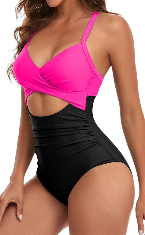 Snapklik.com : Womens One Piece Swimsuits Tummy Control Cutout High ...
