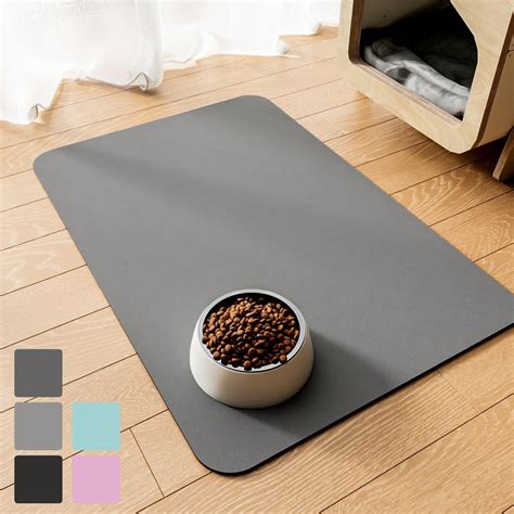 Pet Feeding Mat-Absorbent Cat & Dog Food Mat-No Stains Easy Clean Mat ...