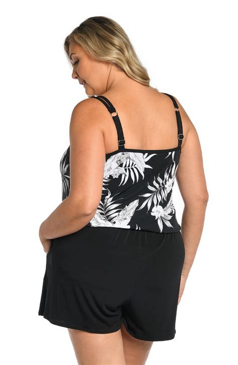 Snapklik.com : Maxine Of Hollywood Womens Romper One Piece Swimsuit