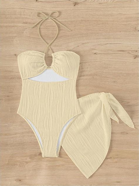 SOLY HUX Women’s One Piece Swimsuit Criss Cross Halter Cut Out Bathing ...