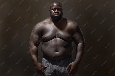 Premium Photo | Fat black man Overweight male in unhealthy body shape ...