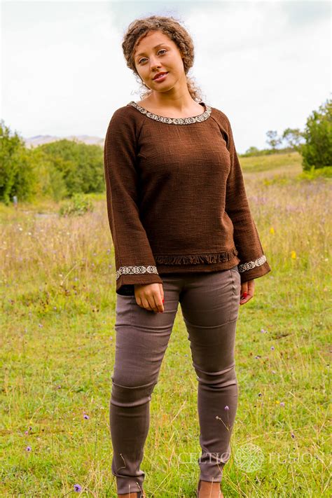 Eimear Brown Pullover with celtic embroidery — Celtic Fusion ~ Folklore ...