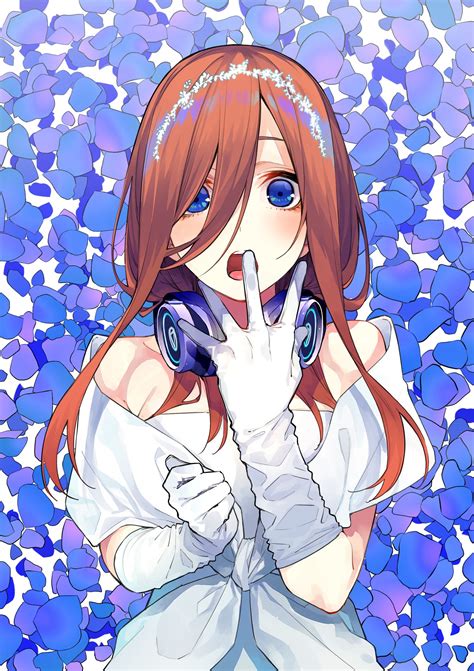 haruba negi 5-toubun no hanayome nakano miku dress headphones wedding dress | #534693 | yande.re