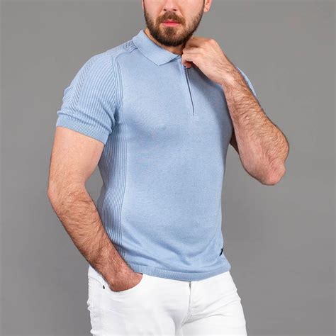 Kellan Tricot Polo Linen Shirt // Blue (2XL) - MCR - Touch of Modern