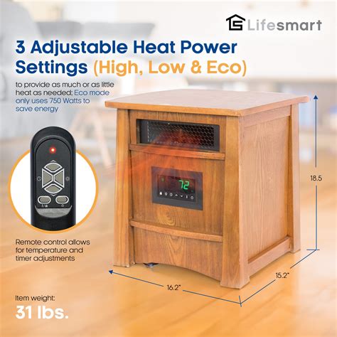 Lifesmart 1800 Infrared Electric Heater LifeSmart LifePro 1500W