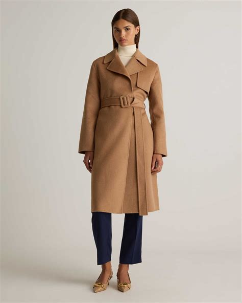 Double-Faced Merino Wool Trench Coat in Caramel