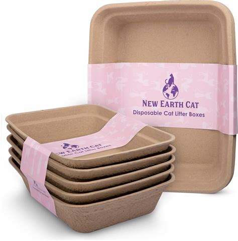 Amazon.com : New Earth Cat Disposable Litter Boxes for Cats - Pack of 5 ...