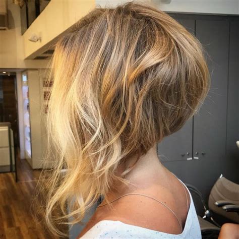 Angled Bob Haircut For Curly Hair