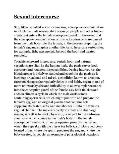 Intercourse Process With Pictures