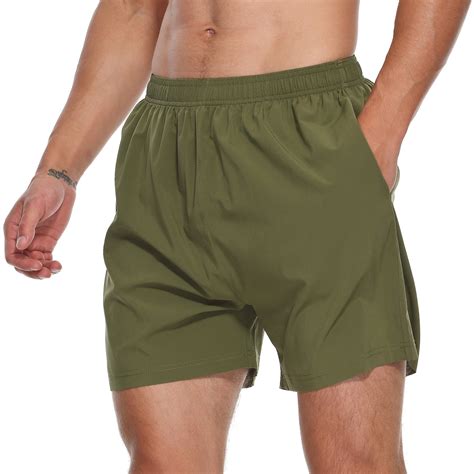FEDTOSING Men's 5" Workout Running Shorts Green Quick Dry Athletic ...
