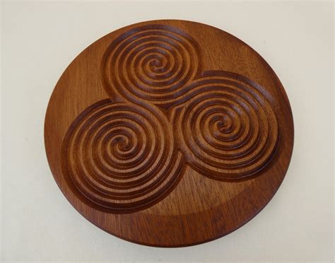 Sapele Wooden Triskele Triple Spiral Mediation Finger Labyrinth — The ...