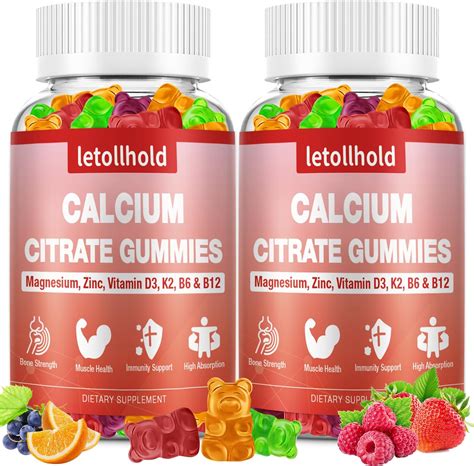 Amazon.com: Calcium Citrate Gummies - 1200mg Calcium Gummies with ...