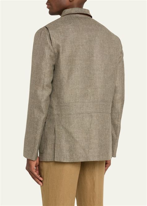 Loro Piana Men's Roadster Linen Sports Jacket - Bergdorf Goodman