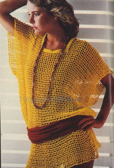 Crocheted Swimsuit Cover-ups Vintage Pattern From 1980 - Etsy