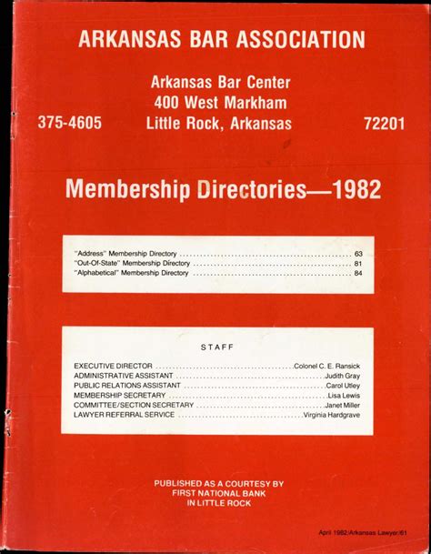 APRIL 1982 by Arkansas Bar Association - Issuu