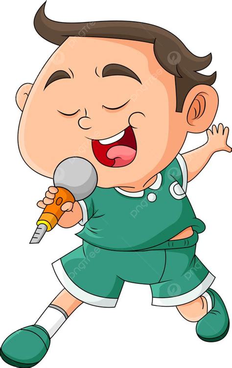 The Singer Boy Is Singing The Song With The Big Mic, Microphone ...