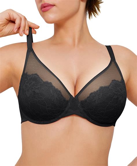 Popilush Minimizer Bras for Women Full Coverage Lace Bra Underwire Push ...