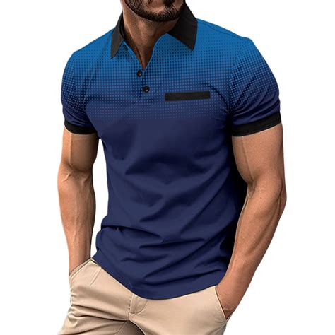 TOWED22 Mens Short Sleeve Polo Shirts Pocket Casual Solid Cut Collared ...
