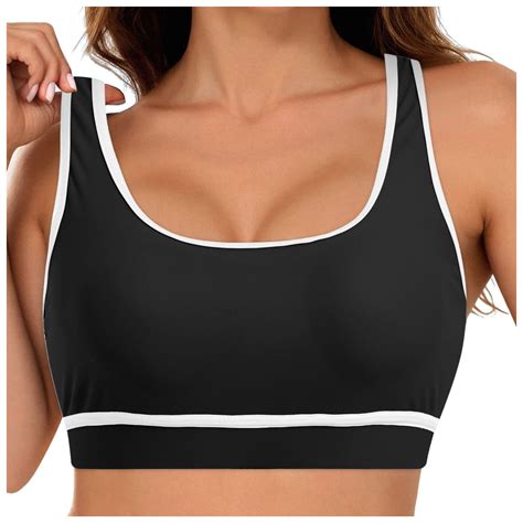 TOWED22 Women Sports Bra Bikini Top Scoop Neck Sporty Swimsuit Bathing ...
