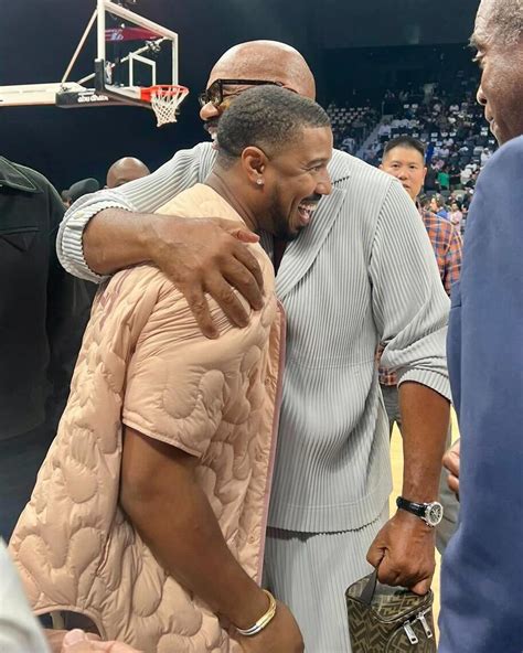 Steve Harvey shares friendly hug with daughter Lori's ex Michael B. Jordan