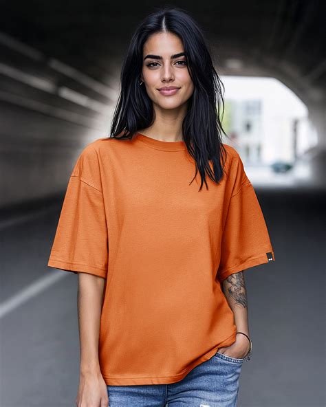 Buy Women's Orange Oversized T-shirt Online at Bewakoof
