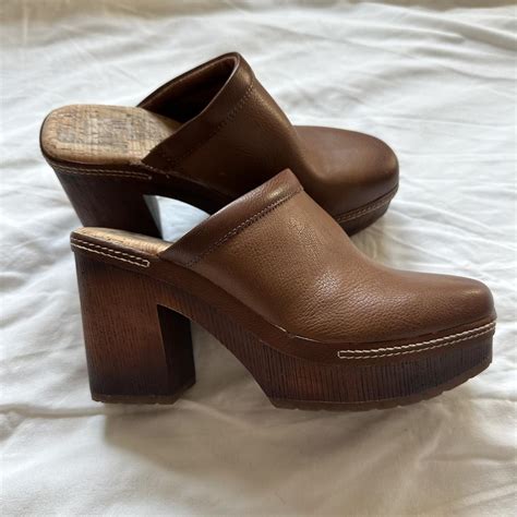 The cutest brown leather kork's heal clogs. These... - Depop