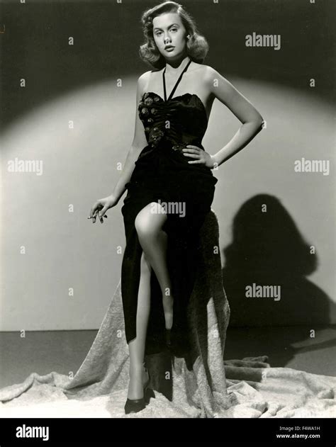 The American actress Helen Westcott wearing a stylish black dress Stock ...