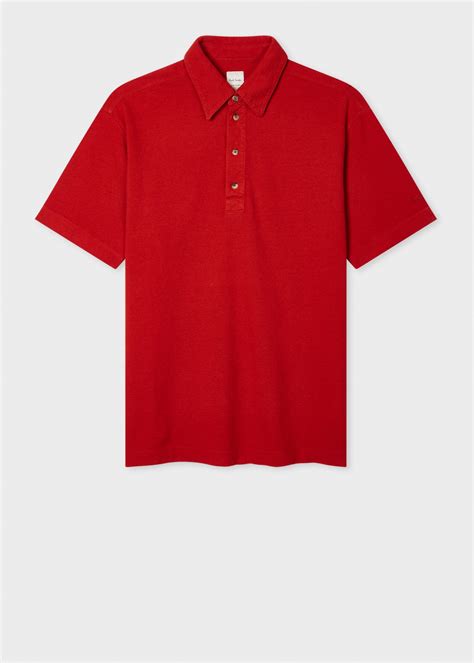 Men's Red Cotton-Linen Polo Shirt