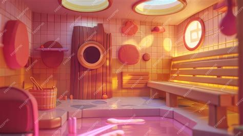 Premium Photo | A whimsical animated sequence showcasing how sauna heat ...
