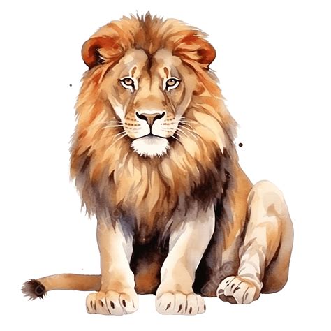 Watercolor Lion Clip Art, Watercolor, Hand Drawn, Clip Art PNG ...